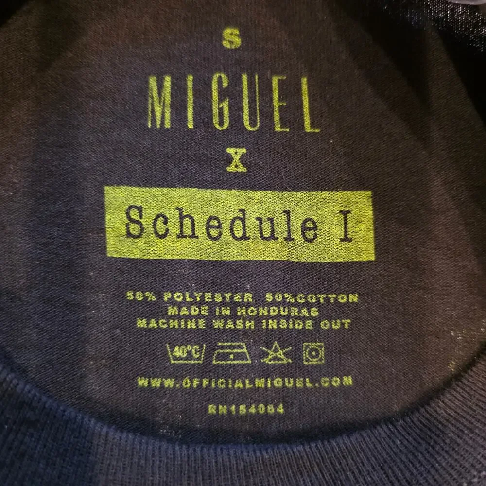 Miguel The Ascension Tour‎ 2018 Concert Graphic T-Shirt Small Black Neon Green
